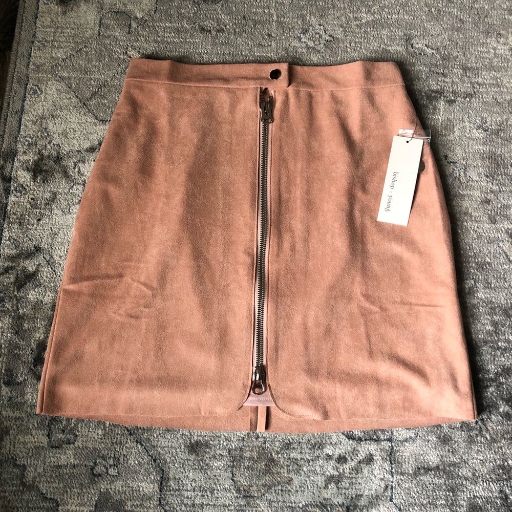 Suede mini skirt